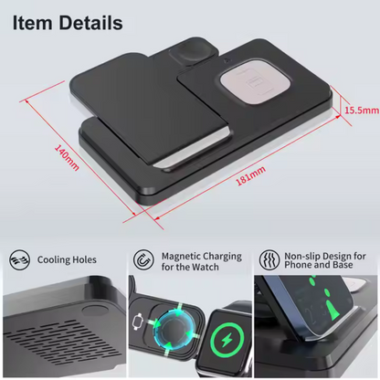Magnetic Wireless Charger 3 in 1 for iPhone IWatch air Pods Charging
