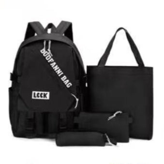 4 Piece School Bag Set Black