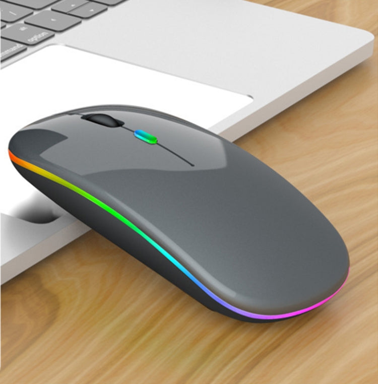 3 Keys RGB Backlit Silent Bluetooth Wireless Dual Mode Mouse Grey